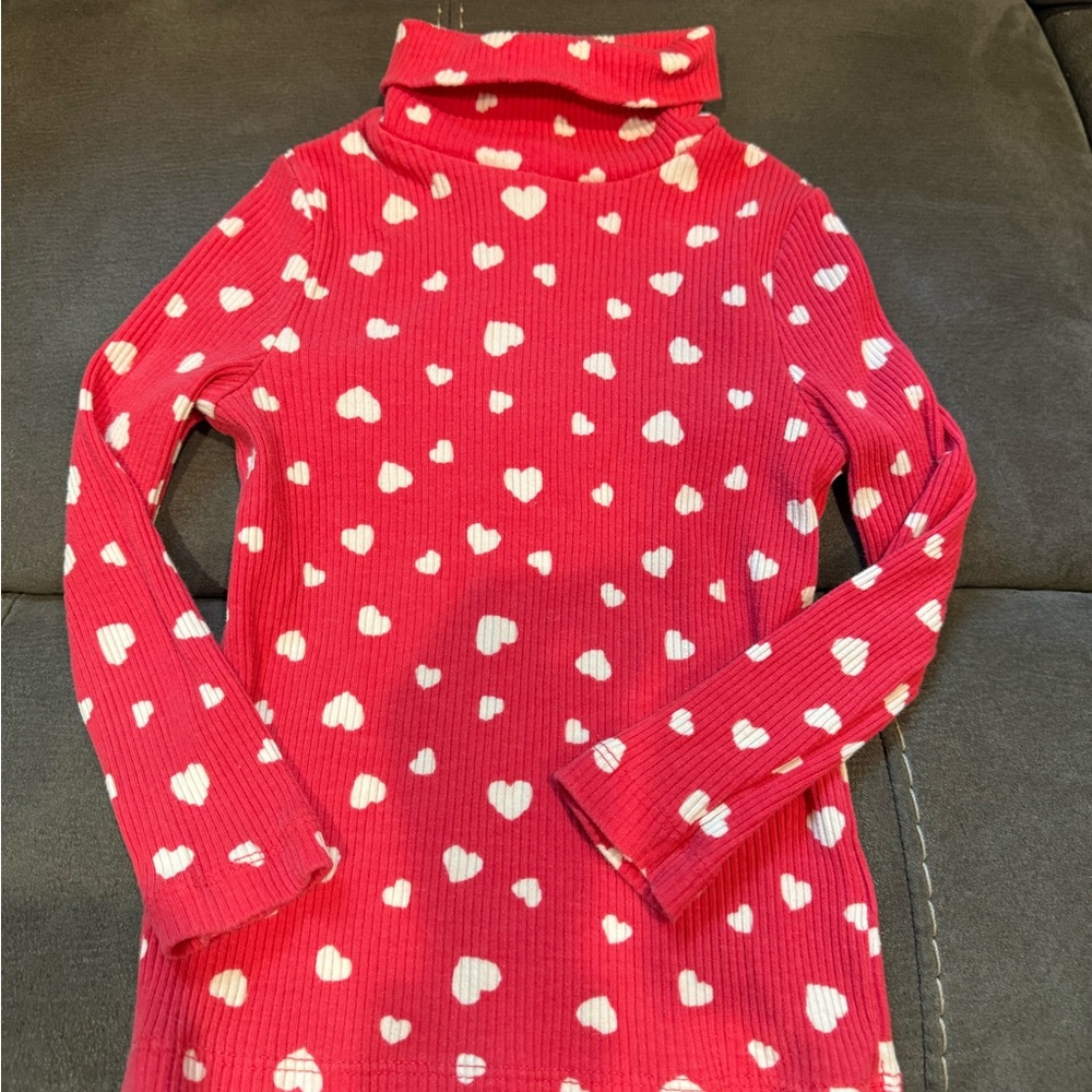 Old Navy Red and White Long Sleeve Heart Tee